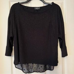 Black Polka-Dot Flare Sleeve Sweater